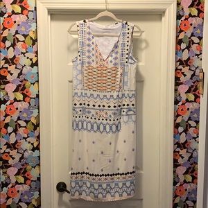 Glam White Sundress with Geometric Details